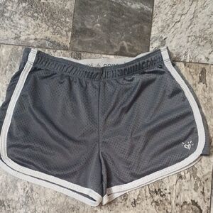 Justice Women's Charcoal and White Athletic Shorts